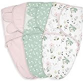 Baby Swaddle Sleep Sacks 3-Pack, Newborn Organic Cotton Swaddle Wraps with Adjustable Wings, Breathable Swaddling Blankets for 0–3 Months, Soft Infant Sleep Essentials