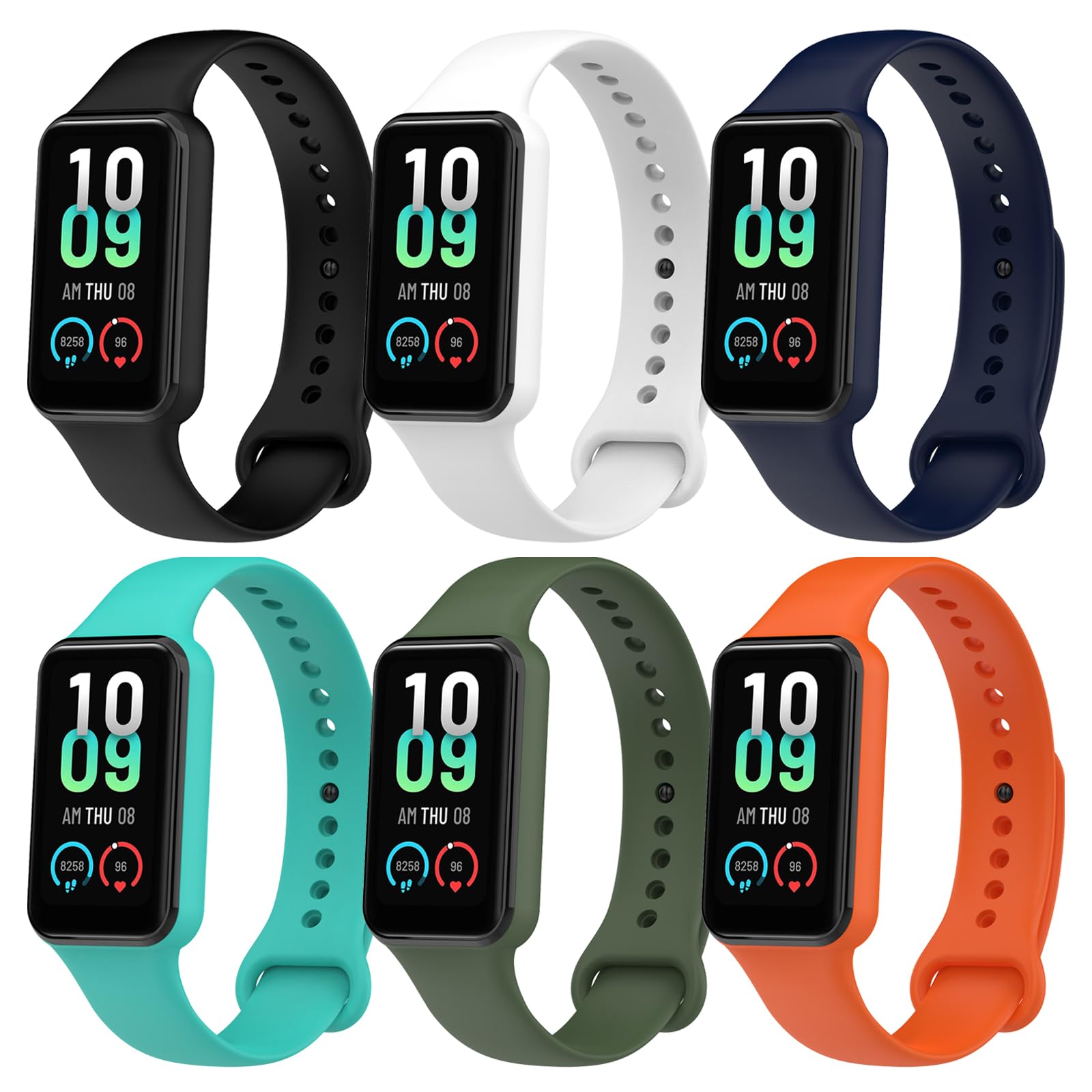 BDIG Silicone Sports Bracelets Compatible with Amazfit Band 7 Bracelet for Men and Women, Replacement Strap Compatible with Amazfit Band 7