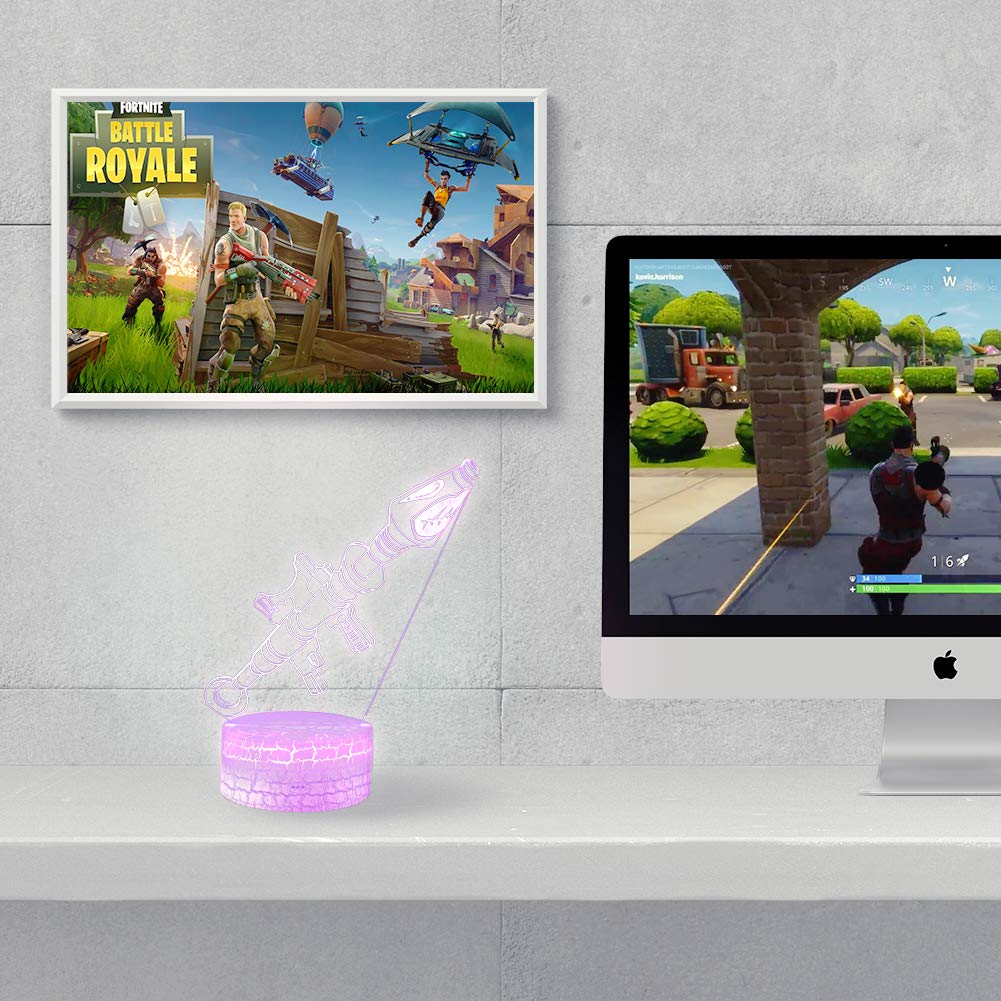 Surenhap Fortnite 3d Led Lampe D Illusion Optique Usb Et 7 Couleurs - agrandir l image
