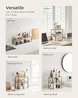 SONGMICS Spice Rack Set of 2 Expandable Kitchen Shelf Organisers Black Heather view 5