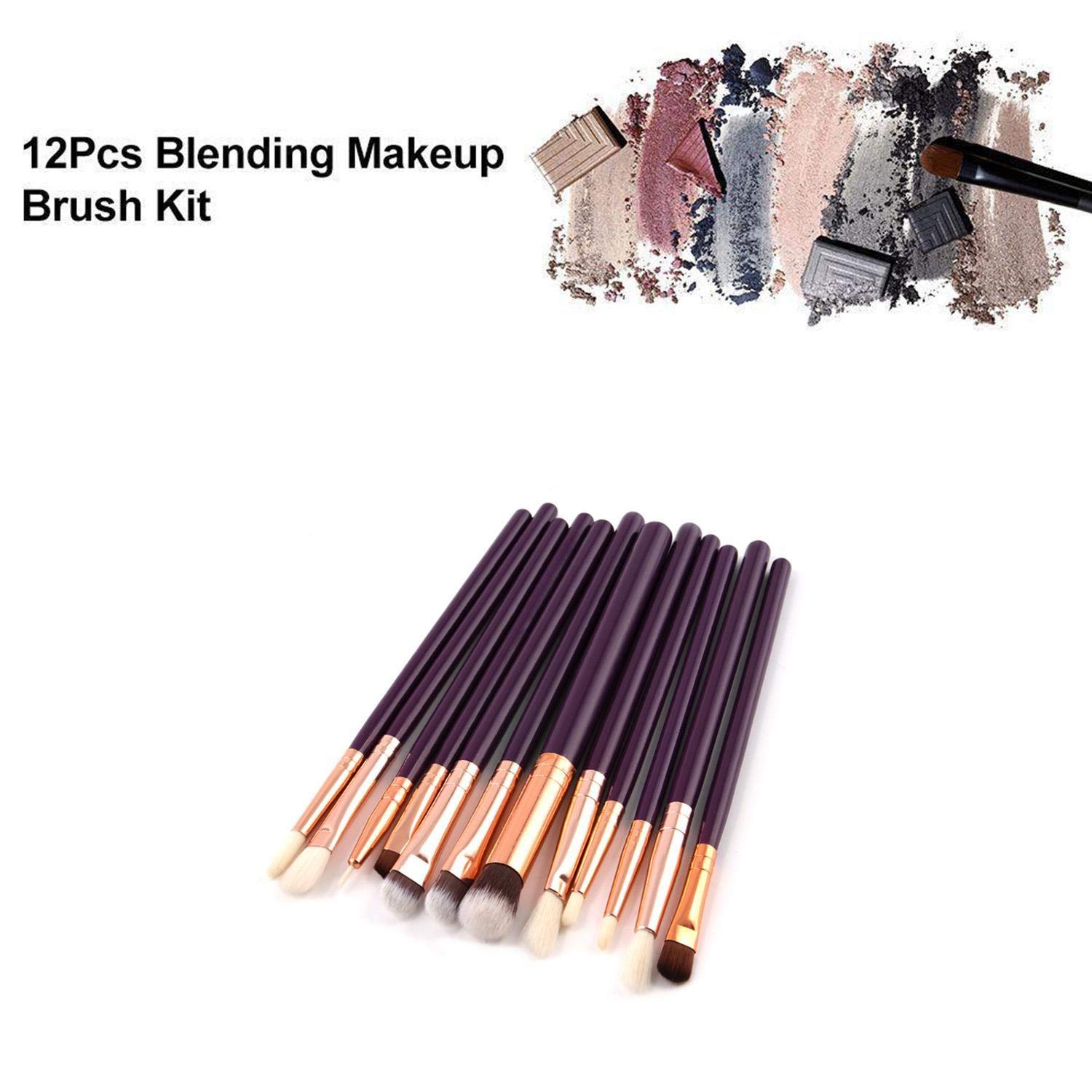 Xixou 12Pcs Makeup Brushes Premium Makeup Brush Set Synthetic Kabuki Cosmetics Foundation Blending Blush Eyeliner Face Powder Brush Makeup Brush Kit
