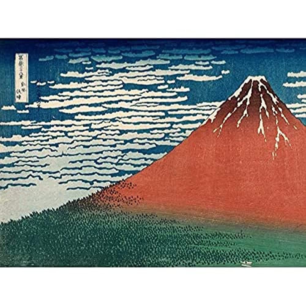 Katsushika Hokusai Fine Wind Red Fuji Art Print Canvas Premium Wall Decor Poster Mural