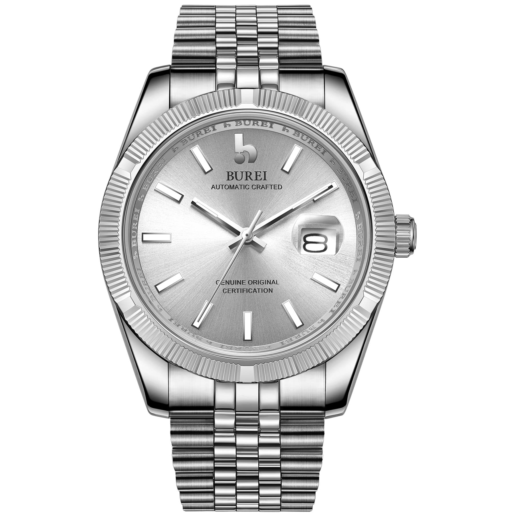 BUREI Men's Classic Luxury Watch Stainless Steel Waterproof