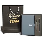Sayglossy New Employee Welcome to The Team Gift Sets Notebook and Pen Welcome to The Team Box Employee Appreciation Gift Sets for New Office Worker(Gray)