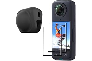 FiTSTILL Protection Accessories Kit for Insta 360 X5/X4,Tempered Glass Screen Protector+Rubber Lens Cap,2 PCS Ultra HD Screen