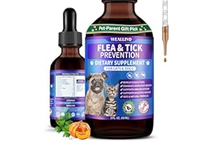 WEALLIN Flea and Tick Support for Dogs and Cats Natural Flea Treatment Drops with Multivitamin for Pets Oral Flea & Tick Prevention for Dogs and Cats Flea Herbal Drops for All Breeds and Ages