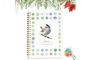 Watercolor Workbooks with 12 Illustractions - Animal Illustration Practice Book for Beginner Friendly Watercolor Techniques,S
