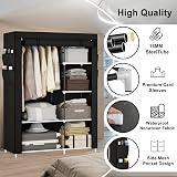 OPPAIYA Canvas Wardrobe 105x45x165 cm with 5 Shelves 1 Rail view 2