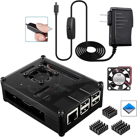 Smraza para Raspberry Pi 3 b+ Caja con 5V 3A Cargador con Conector ON/Off +