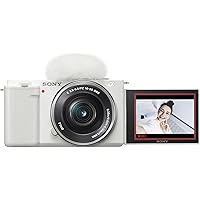 Sony Alpha ZV-E10 - APS-C Interchangeable Lens Mirrorless Vlog Camera Kit - White