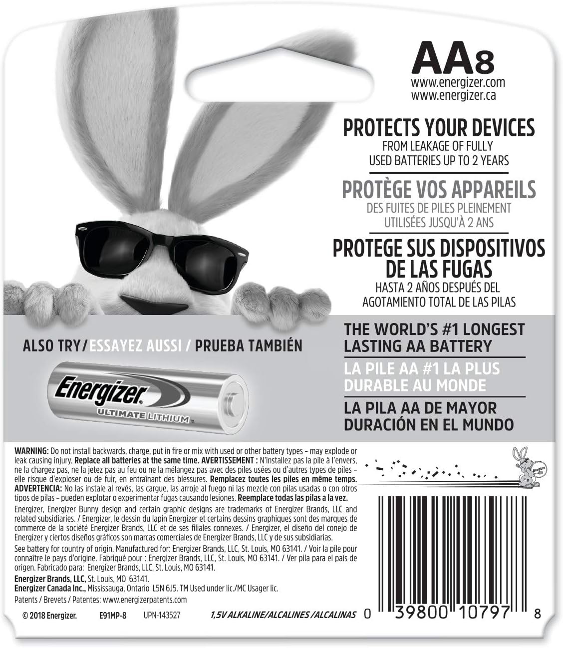 Energizer AA Batteries (8 Count), Double A Max Alkaline Battery: Health & Personal Care