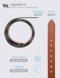 WOLFANT Men's 35mm Dress Casual Belt,100% Italian