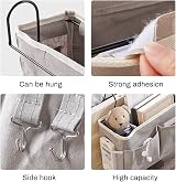 Koksi Bedside Storage Caddy Hanging Organizer Grey Fabric 30 x 20 x 11 cm view 3