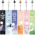 12 Pcs Bible Verses Bookmarks with Cross Pendants, Christian Bookmarks for Bible, Great Religious Gifts for Men, Women, kids, Perfect for Reading Rewards, Church Supplies, Giveaways for Sunday School.