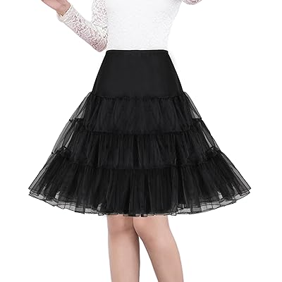 Shimaly Women's 50s Vintage Petticoat 26" Crinoline Rockabilly Tutu Skirt Slip S-3XL