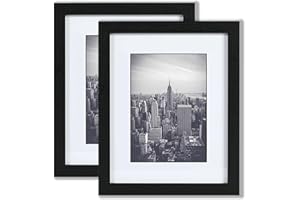 11x14 Picture Frame 2 Pack, Display Poster 8x10 with Mat or 11 x 14 Without Mat, Wall Gallery Photo Frames-Vertical or Horizo