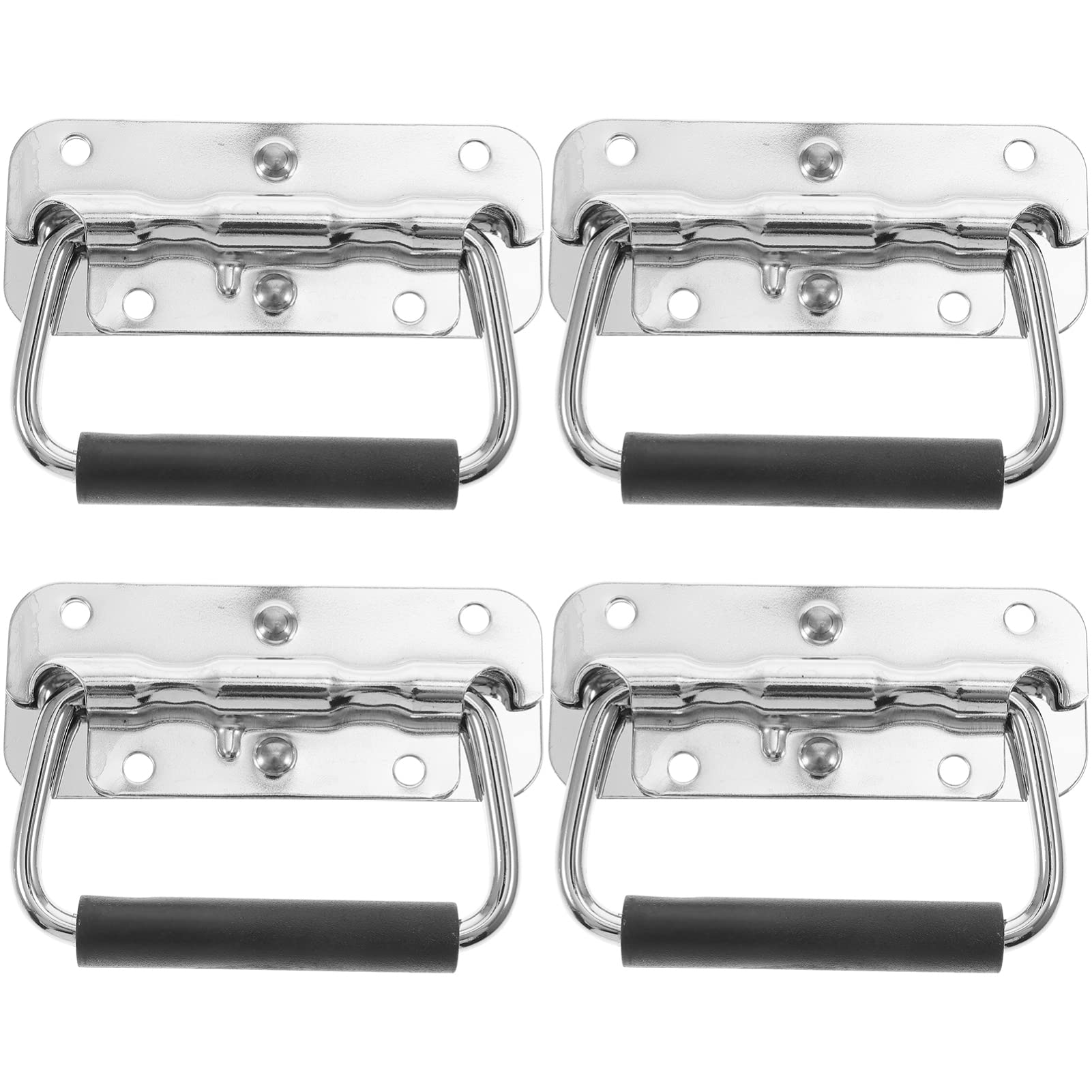 DOITOOL Spring Loaded Surface Mount Handle 4-Pack 3.94In Boat Ring Pull Handles for Toolboxes Crates and Storage Cases