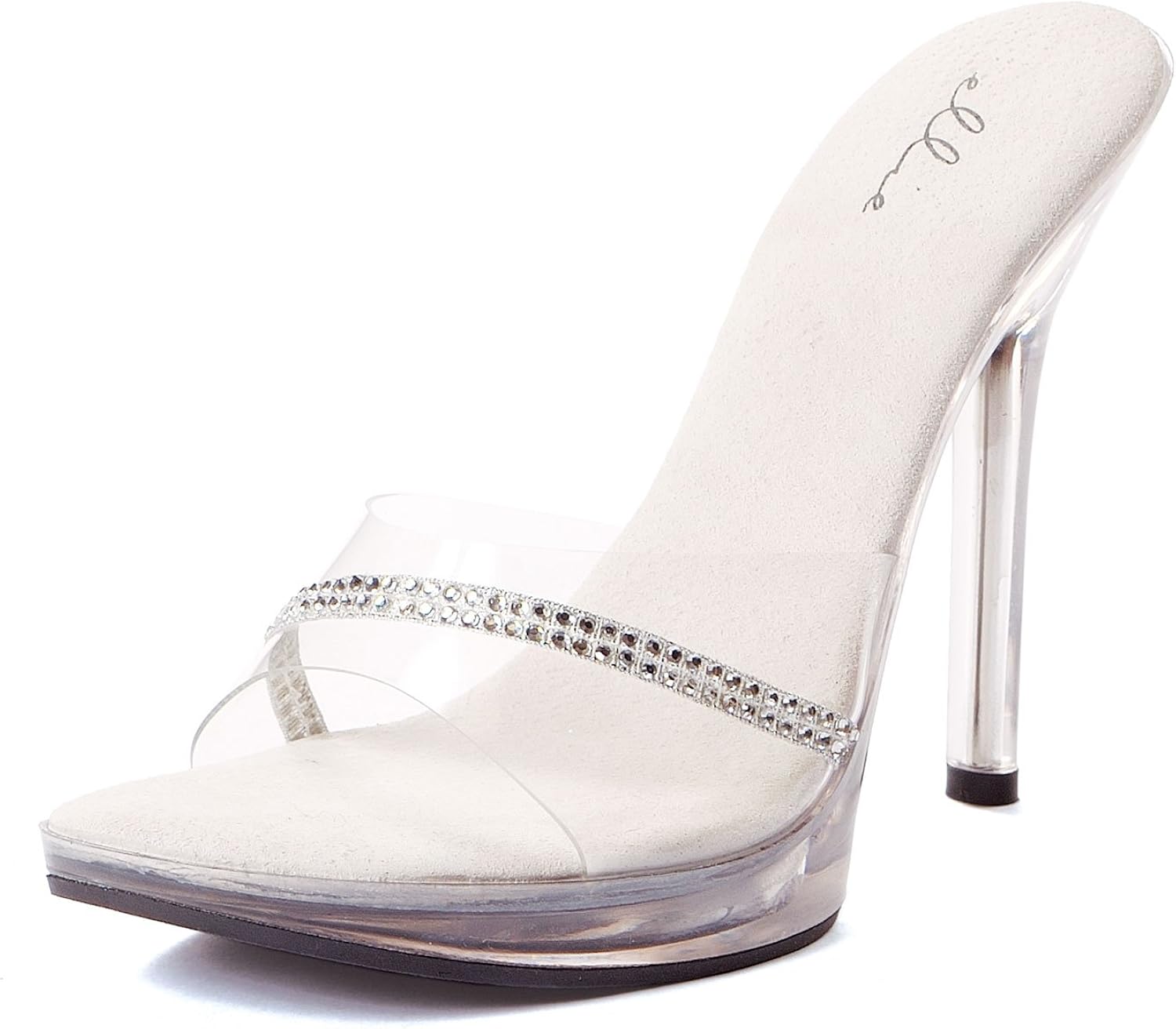 rhinestone mule heel