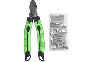High-Carbon Steel Crimping Plier with 250-Pack Copper Crimping Sleeves for Monofilament Fishing Line – Saltwater-Fishing Lead