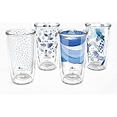 Tervis Yao Cheng - Azure Collection Made in USA Double Walled Insulated Tumbler Travel Cup Keeps Drinks Cold & Hot, 16oz 4pk, Assorted