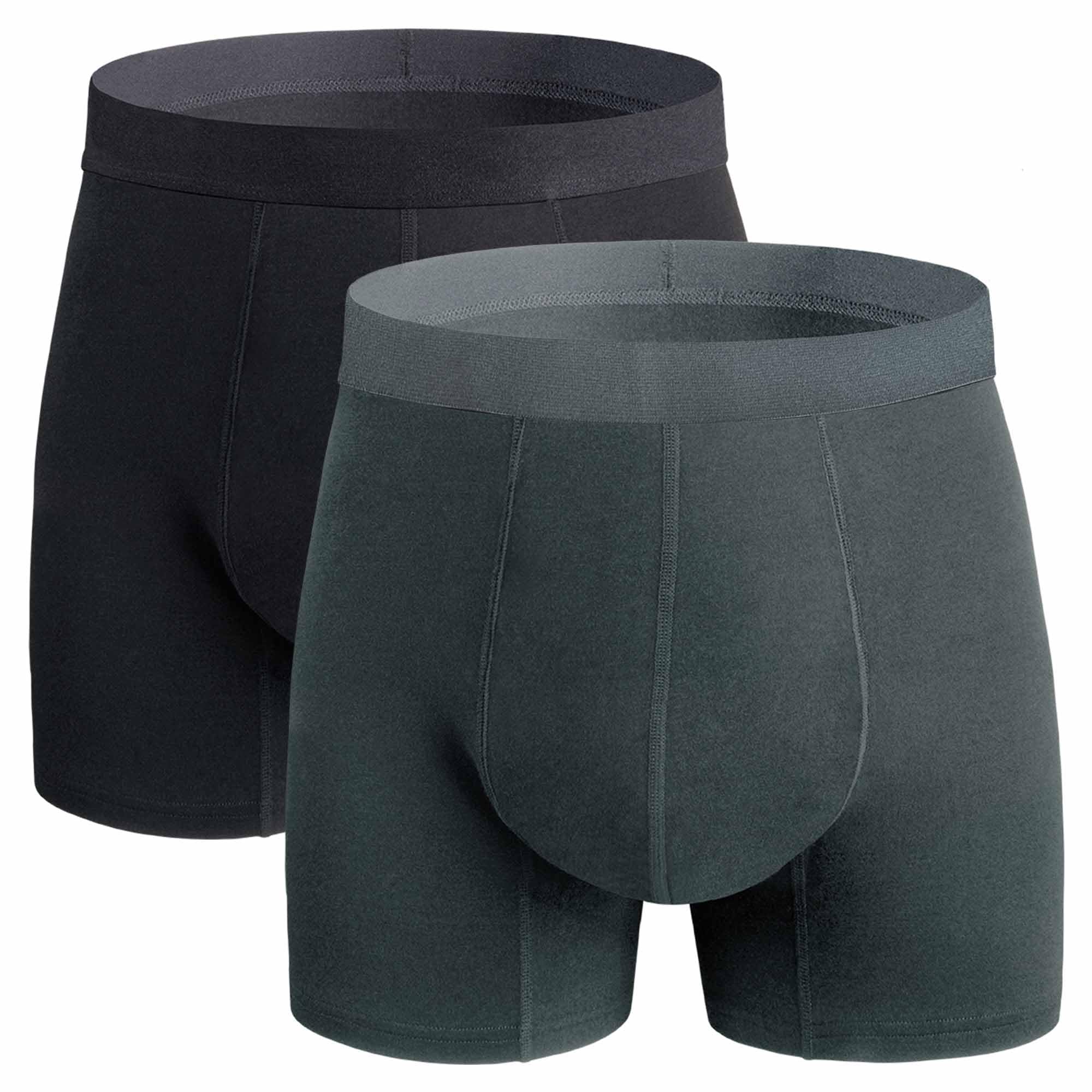 Photo 1 of REELINDRY Washable Incontinence Underwear for Men, 2.3 oz Leak Proof Absorbent Reusable Briefs for Male Urine Leakage 2 Pack(Dark Gray-Black, XL)