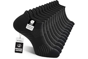 FITRELL 6 Pack Men's Athletic Running Ankle Socks Low Cut Cushioned Wicking Anti-Blister Breathable Sport Socks