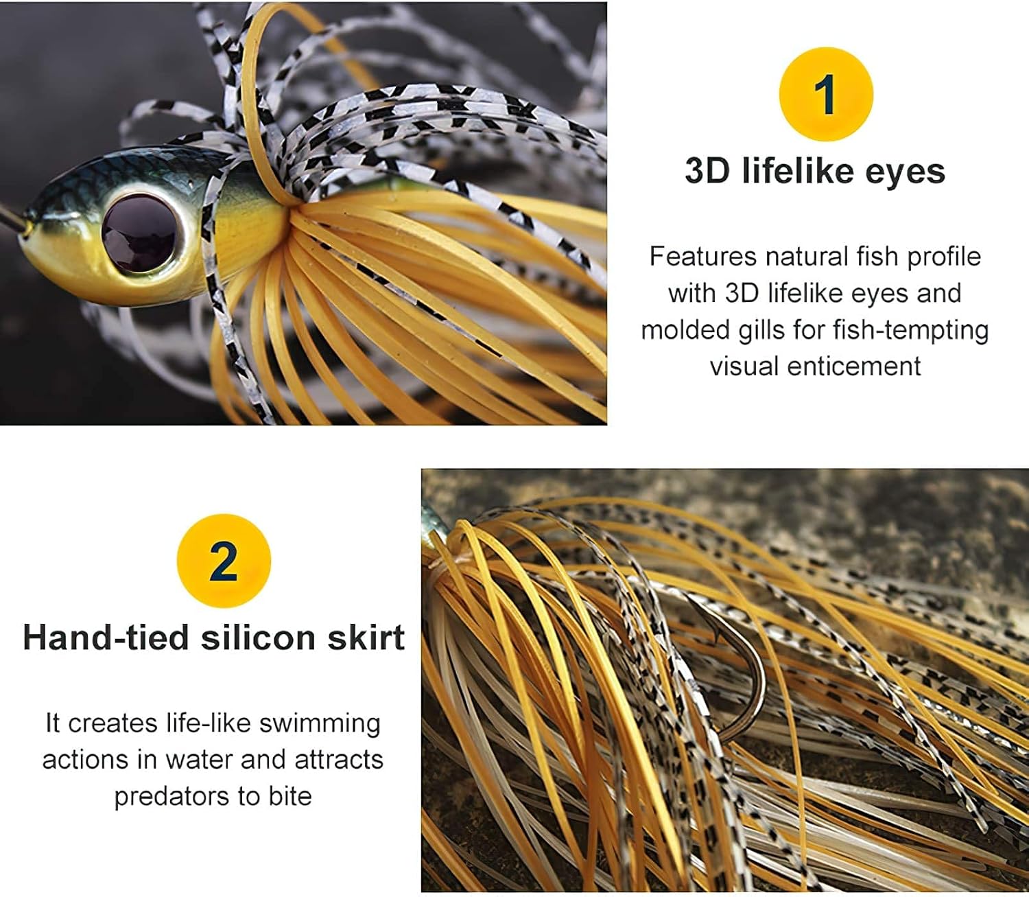 Ali York Fishing Lures for Bass, 5 Pcs Spinner Baits for Bass Fishing, Trout Lures Freshwater Kits, Rooster Tail Fishing Lures, Fishing Bait for Freshwater & Saltwater, Bass Lures : Sports & Outdoors