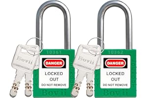 BOVIISKY Bovii 2 OSHA Compliant Safety Padlock, keyed Different,2 Keys per Lock