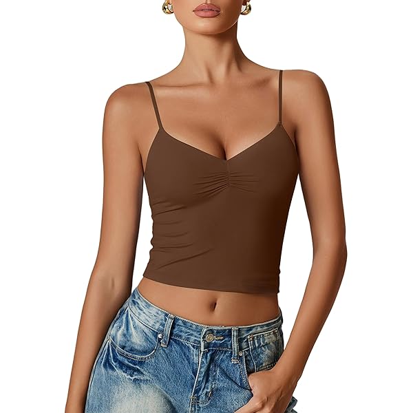 Womens Sexy Basic Square Neck Cropped Tank Tops Y2K