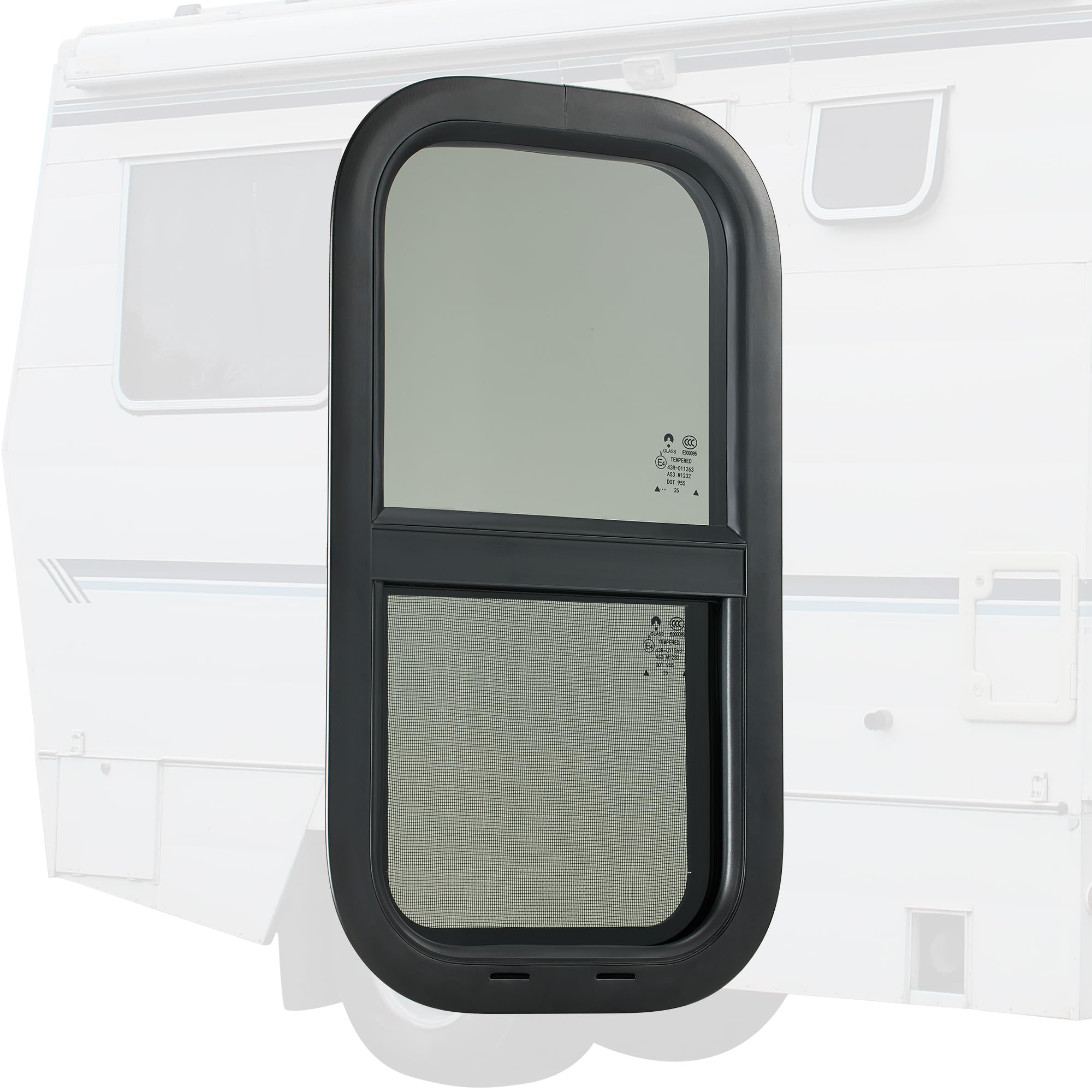 AUSUM MOTOR Vertical RV Window 12" W x 22" H Tinted