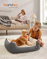 Feandrea Dog Bed Sofa with Removable Reversible Cushion Dove Grey Sand Beige view 2