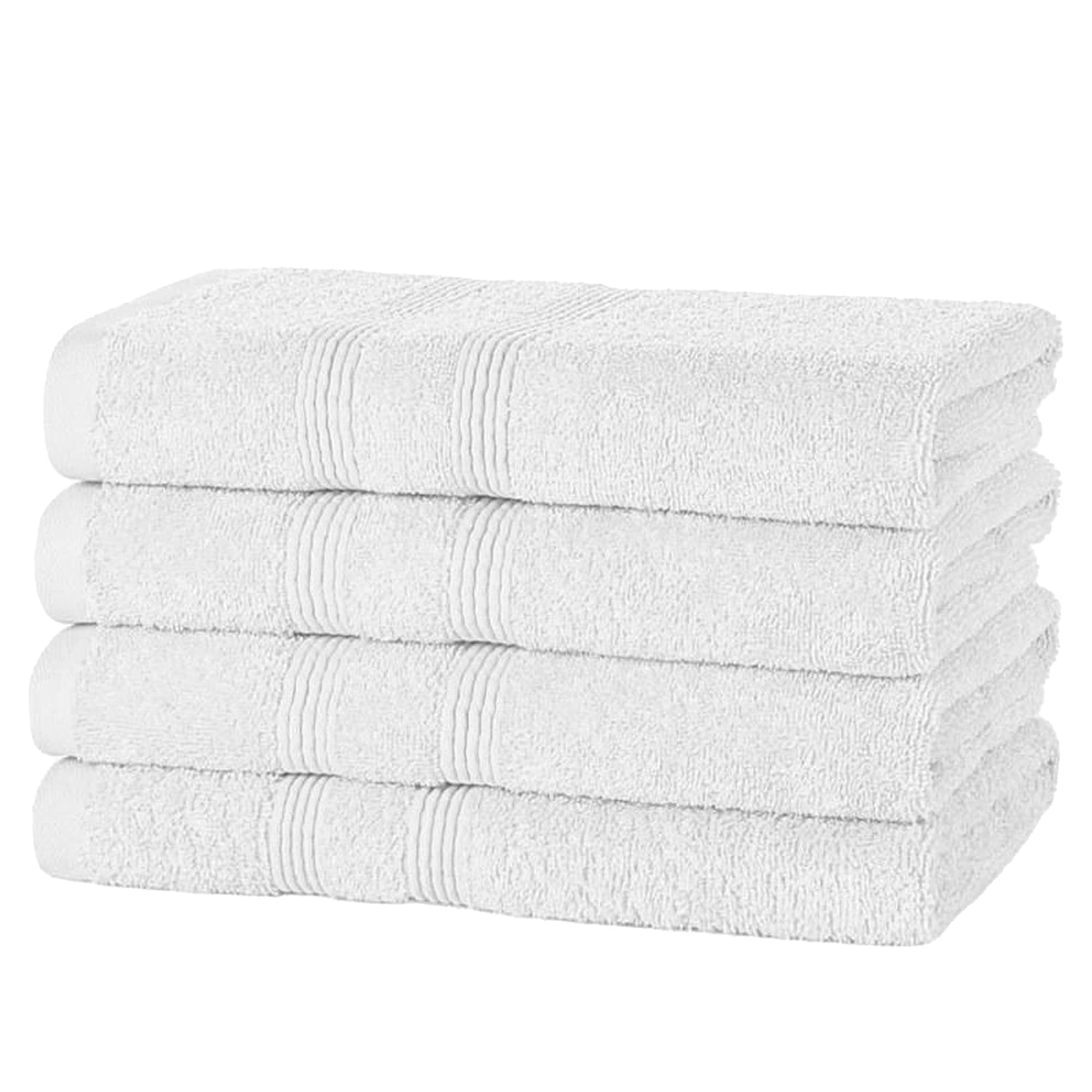 DARWEN STAR Hand Towels - Pack of 4 100% Egyptian Cotton 500 GSM Premier Quality Quick Dry Multipurpose Super Soft & Absorbent 50 x 85 cm (White)