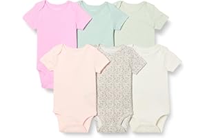 Amazon Essentials Unisex Toddlers and Babies’ Short-Sleeve Bodysuits, Multipacks
