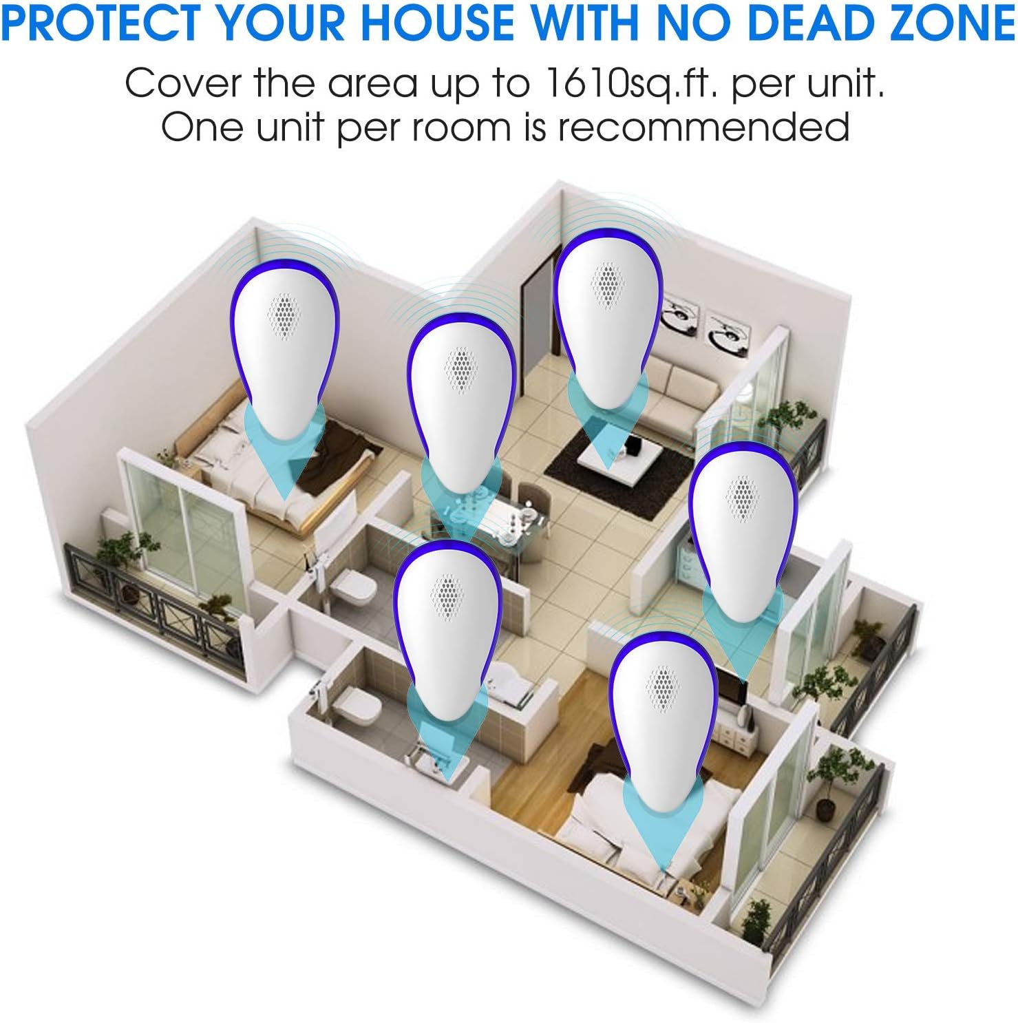 BOYON Ultrasonic Pest Repeller 6 Pack Indoor Plug in, Electronic and Ultrasound Pest Repellent - Insects, Mice, Spiders, Bed Bugs, Fleas, Pest Control Repellent for Home, Office, Warehouse, Hotel : Garden & Outdoor