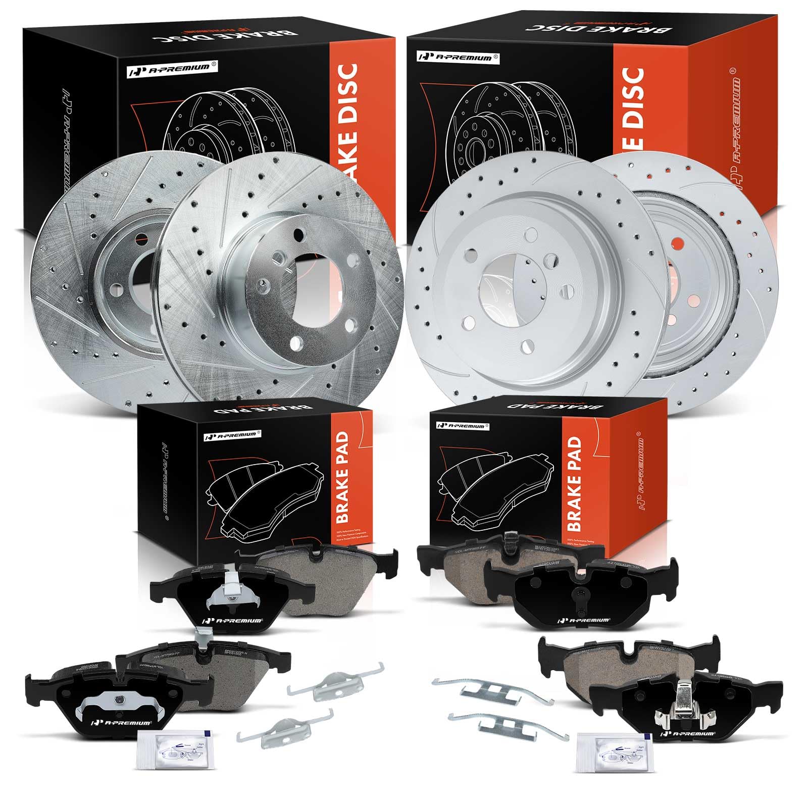 A-Premium Rear Disc Brake Rotors Set Compatible With Honda Civic 2015 Accord 2005-2021 HR-V 2016-2022 Acura TSX 2009-2014 ILX 2016-2022 Only 2-PC