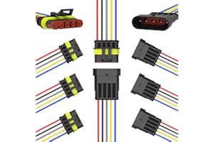 MGYOO 5 Pin Waterproof Electrical Wire Connectors 5 Pack Weather Pack Connectors Kit 20AWG Male and Female Automotive Wire Connectors for Car Truck Motorcycle Boat Auto Wiring