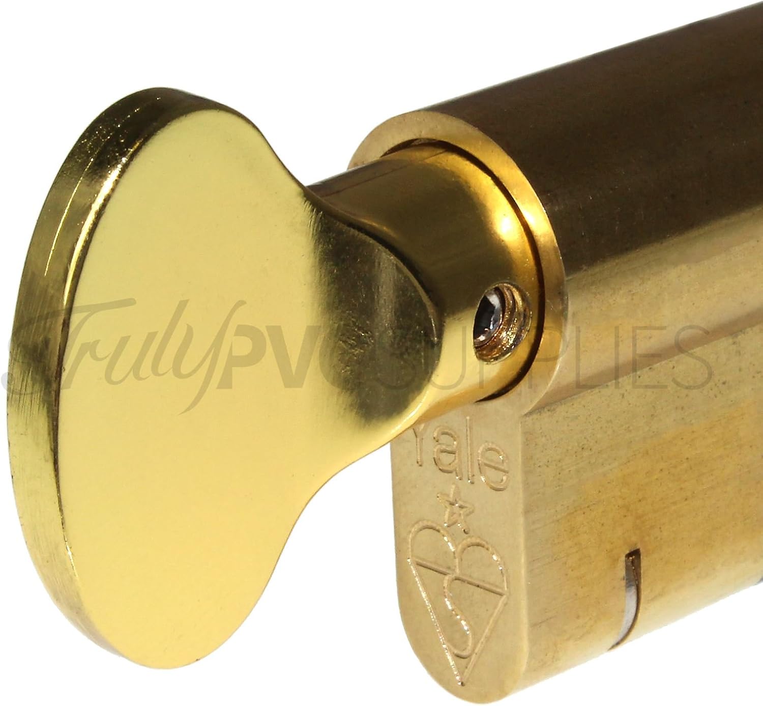 50/40T Polished Brass YALE Superior Thumbturn Euro Cylinder with 3 Keys