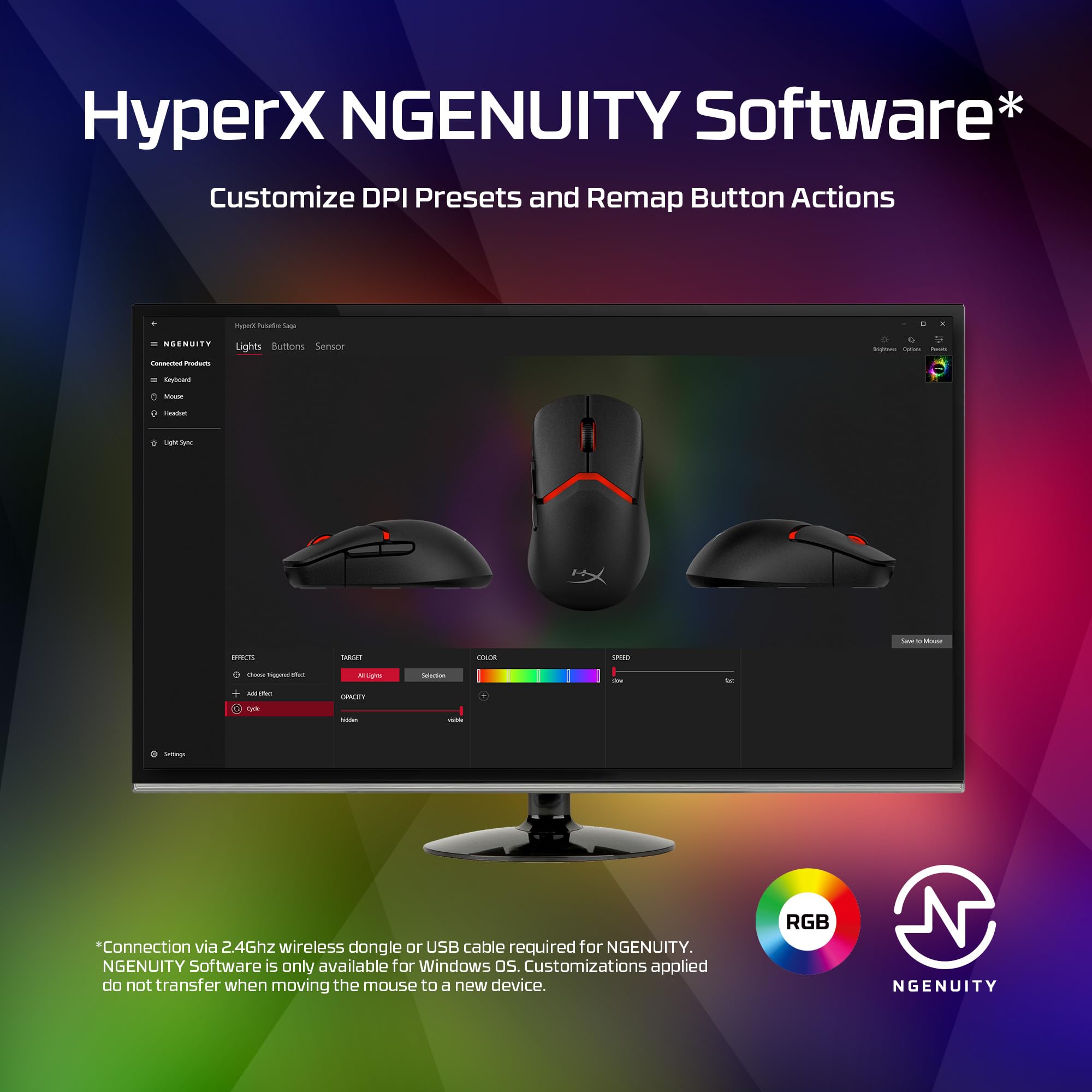 HyperX Pulsefire Saga Gaming Maus – Modulare Gaming-Maus, bis zu 26.000 DPI, 8K Polling Rate, HyperX Optical Switches, RGB-Beleuchtung, Leichtgewicht 69g, kompatibel mit PC, PS5 & Xbox, Schwarz 8