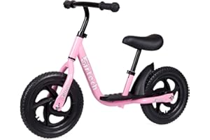 Birtech Balance Bike for 2-5 Year Old, 12 Inch Toddler Bike No Pedal Training Bicycle with Adjustable Seat Height, Airless Tire (Pink)