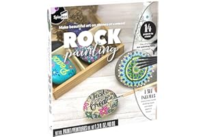 SpiceBox Rock Painting Kit for Adults and Teens, DIY Arts and Crafts Creative Activities, Make Your Own Painted Rocks, Multi Colors, (13459)