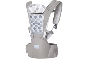 TALENBEEN Baby Carrier 6-in-1 Newborn to Toddler, Baby Carrier with Hip Seat Lumbar Support 7-41 lbs, Baby Soft Carrier for All Seasons & Positions, Adjustable Size for Shopping Hiking Travelling