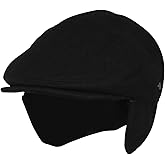 Folie Co. 100% Wool Herringbone Winter Ivy Cabbie Hat w/Fleece Earflaps – Driving Hat