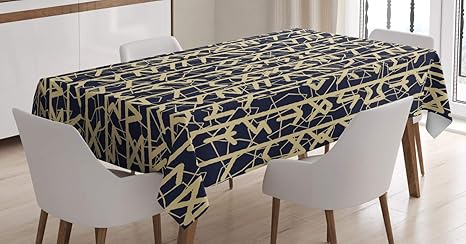 Amazon Com Ambesonne Rune Tablecloth Vertical Alignment Of
