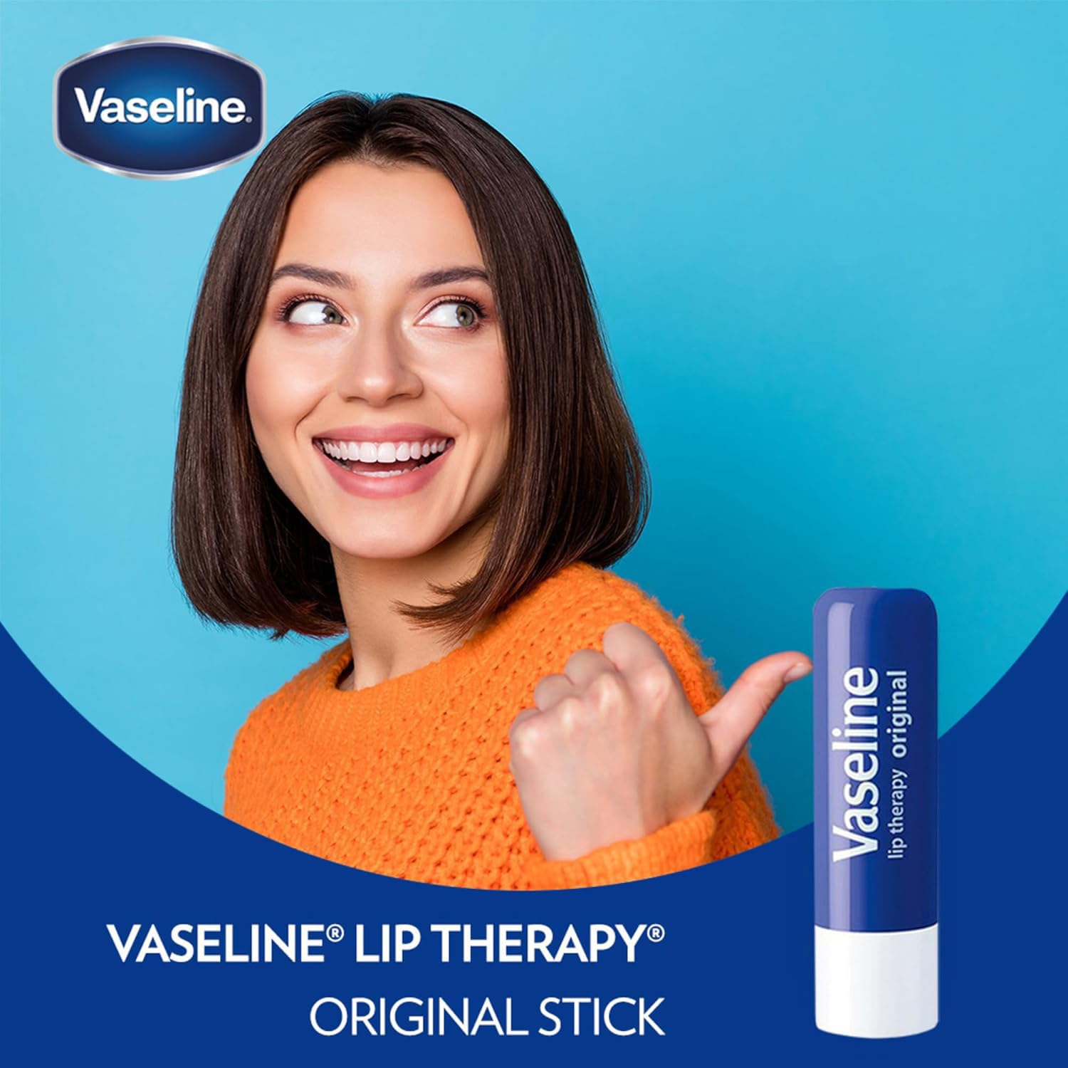 Vaseline Lip Therapy Variety 4-Pack – Original + Rosy Lips Moisturizing Lip Balm with Vitamin E, 0.16 Oz Ea