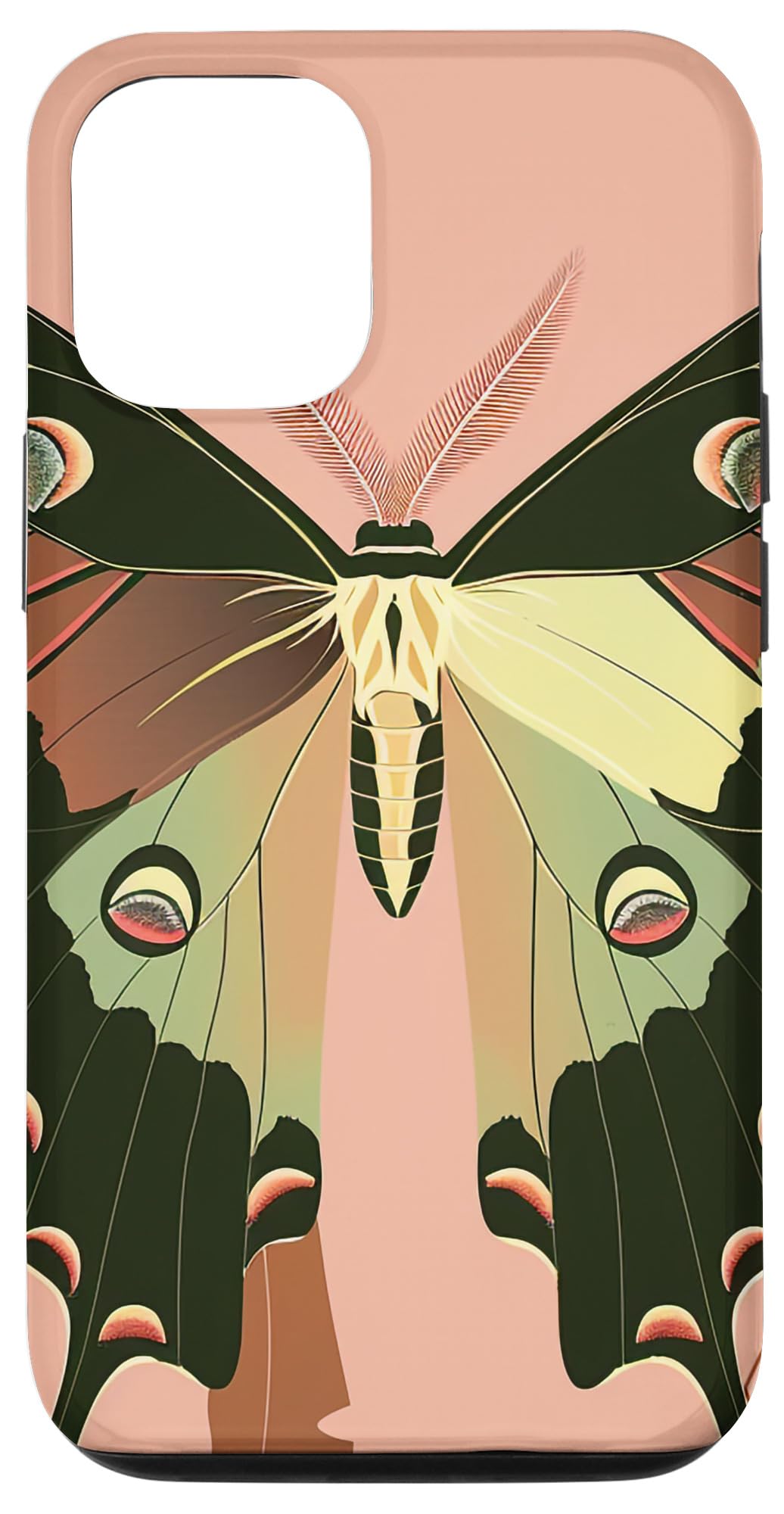 iPhone 13 Tropical Pastel Pink Floral Abstract Luna Moth Case