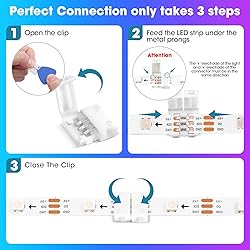 WENHSIN 10-Packs 3-Pin LED Connectors for LED Strip