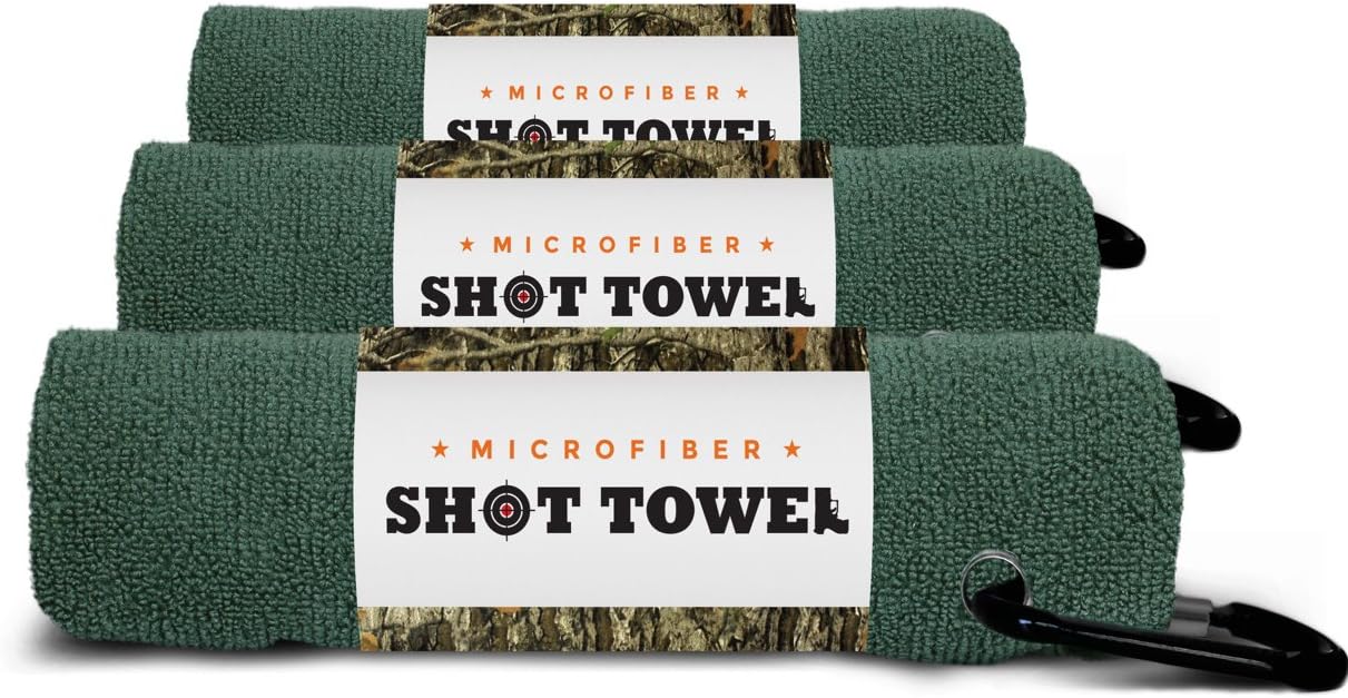 Shot Towel (Blaze Orange-3pk Microfiber, 16" X 16" with Carabiner Clip. for Shooting, Hunting, and Tactical : Sports & Outdoors