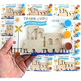 BOIKOKY 12 Pack Pre-Packaged Train Party Favors, Wooden Train Cutouts with Magnets & Painting Kits for Kids, Choo Choo Birthday Decorations & Thank You Gifts for Guests