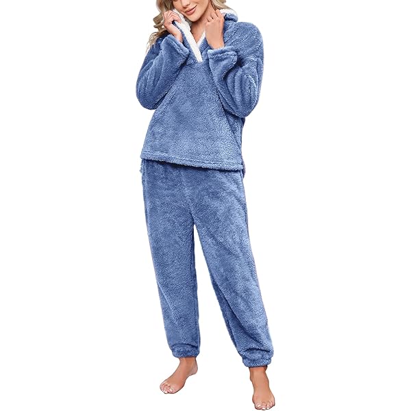 DAVID ARCHY Conjunto De Pijama Mullido Para Mujer, De Forro Polar, Ropa