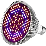 Morsen 80W LED Grow Light Bulb, Grow lamp for indoor plants, Plant Light Bulb for Indoor Garden Greenhouse and Hydroponic Plants Full Spectrum (E27 120leds)